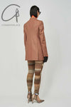 MAME KUROGOUCHI brown elastic pants MM22FW KN056